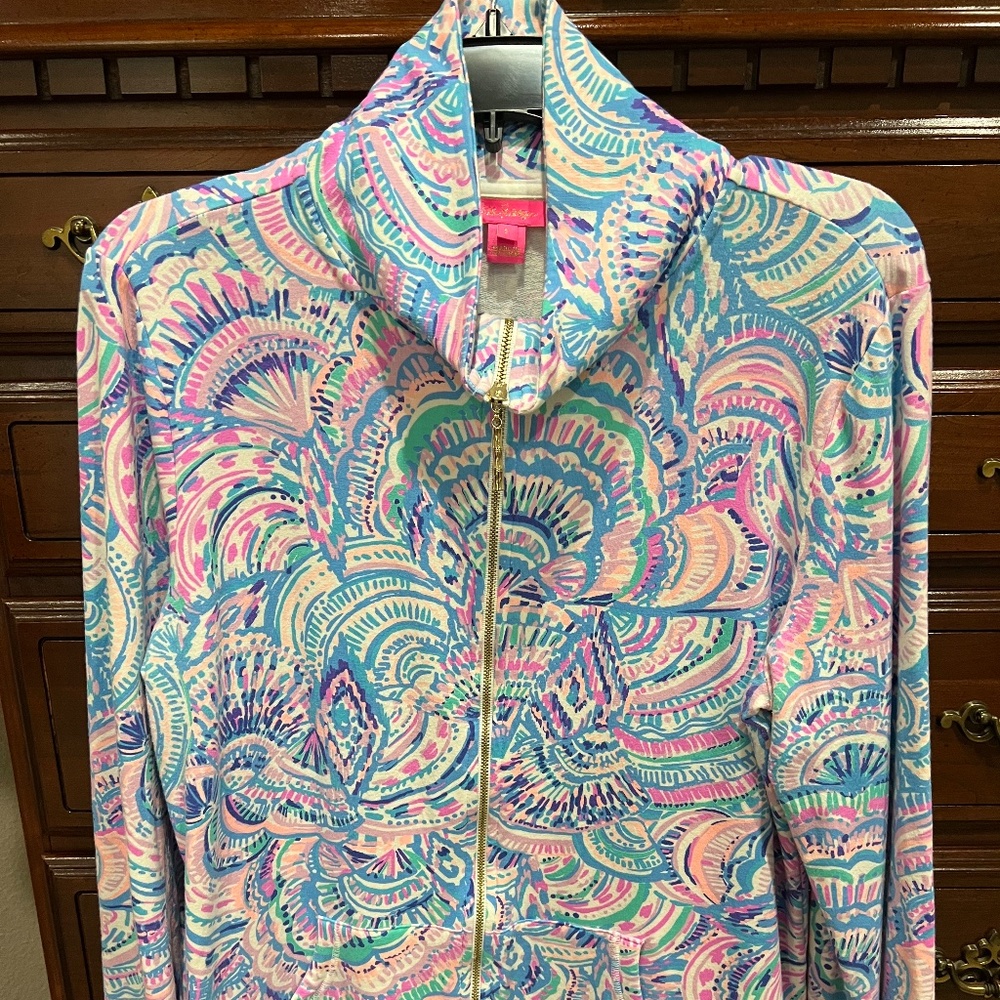Lilly Pulitzer full zip knit jacket, size large